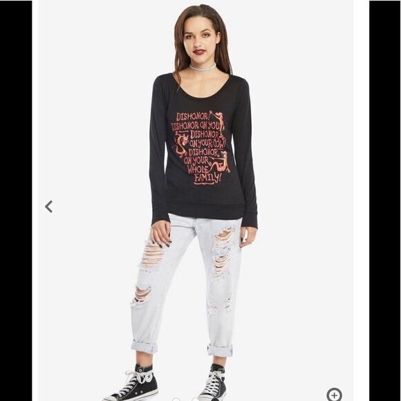 DISNEY Mulan Mushu Dishonor Crisscross Back Sweater size medium - Picture 2 of 11